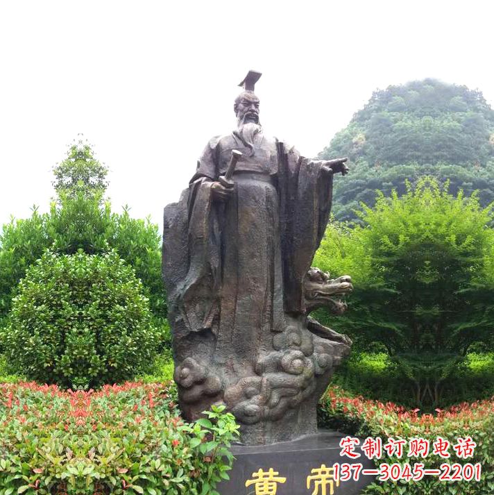 宁德园林景区纯铜黄帝铸铜雕像