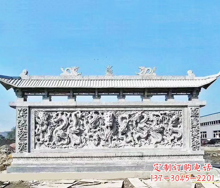宁德园林龙浮雕影壁墙景观石雕