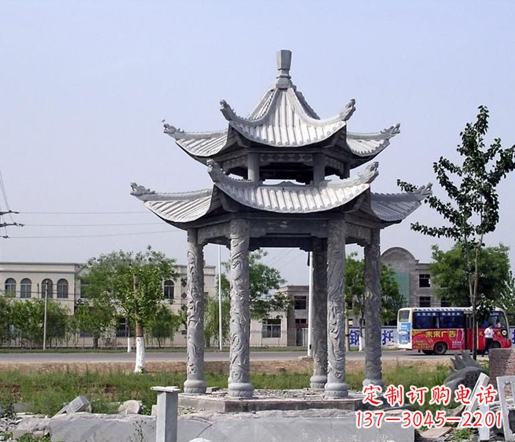 宁德园林双层仿古凉亭石雕