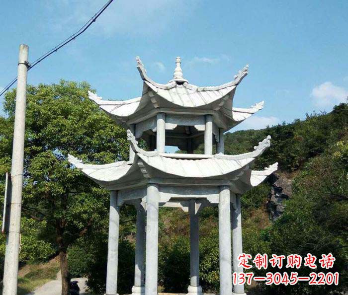 宁德园林双层凉亭石雕