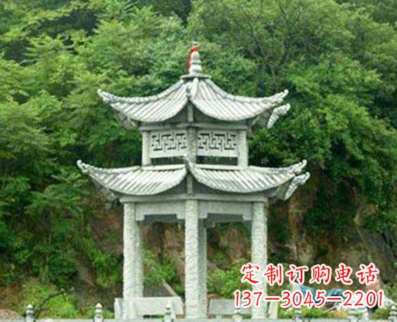 宁德园林双层六角石凉亭景观石雕