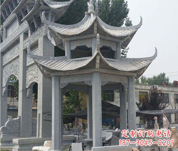 宁德园林双层石雕凉亭