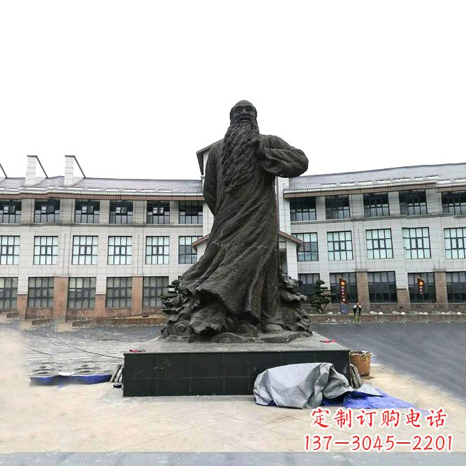宁德张大千铜雕塑像-景区广场名人雕塑