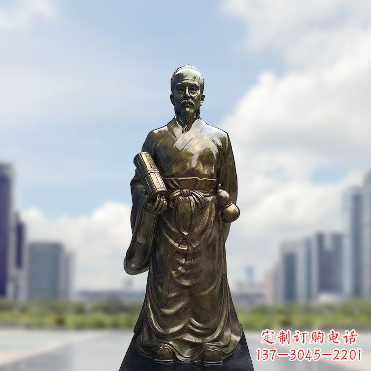 宁德张仲景仿铜玻璃钢雕塑