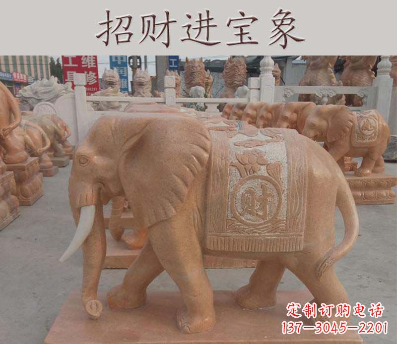 宁德招财进宝大象石雕
