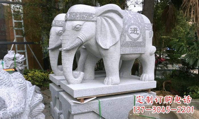 宁德招财进宝大理石门口大象雕塑
