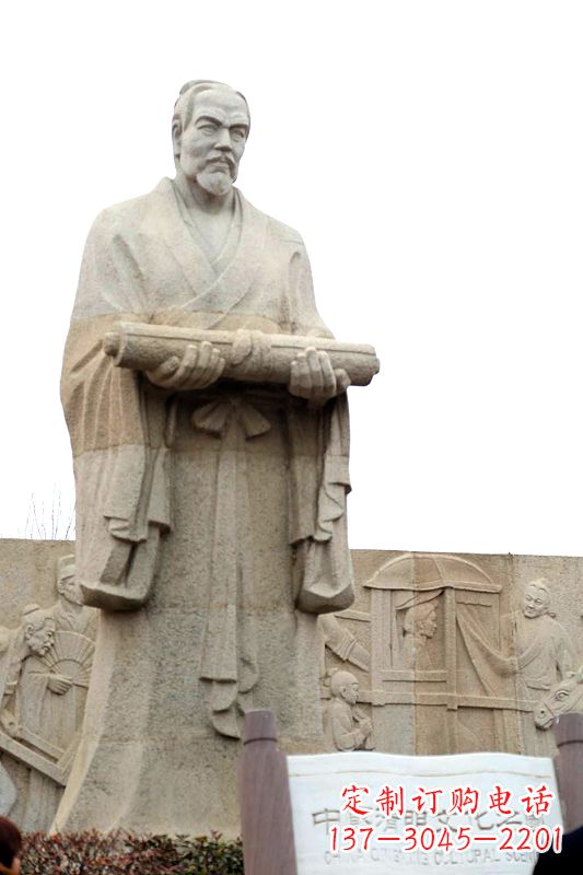 宁德中国历史名人北宋绘画大师清明上河图画家张择端汉白玉石雕像