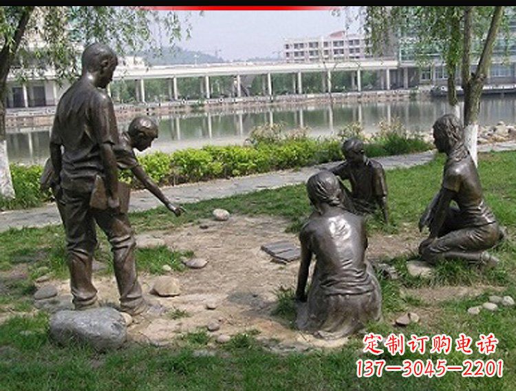 宁德铸铜老师和学生雕塑