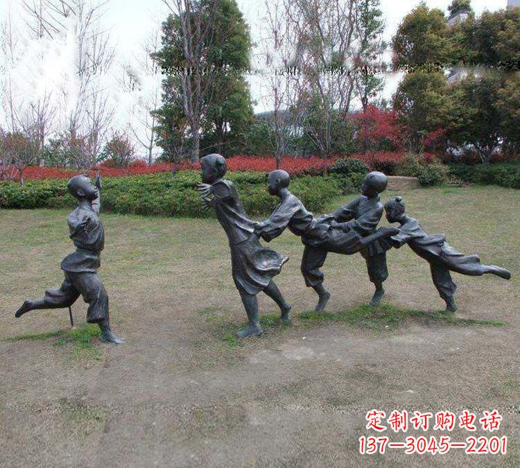 宁德铸铜老鹰捉小鸡儿童雕塑