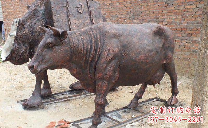 宁德铸铜奶牛公园动物铜雕