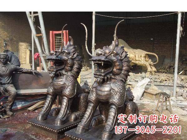 宁德铸铜麒麟雕塑2221
