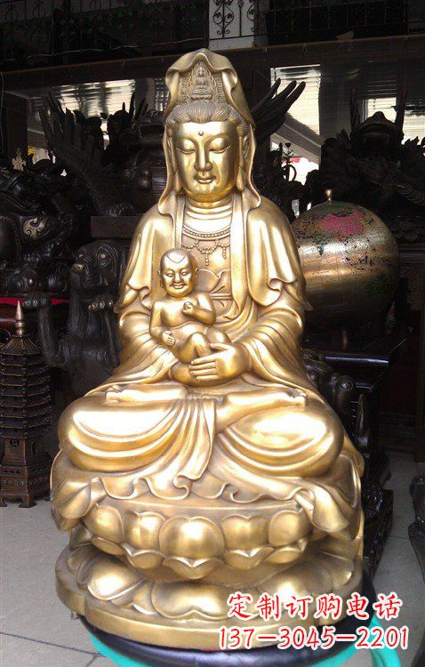 宁德铸铜送子观音雕塑
