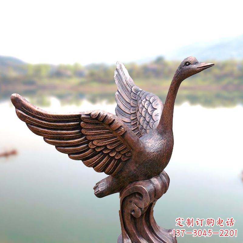 宁德铸铜天鹅景观摆件