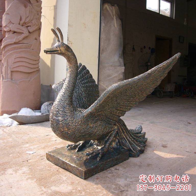 宁德铸铜天之四灵朱雀雕塑摆件
