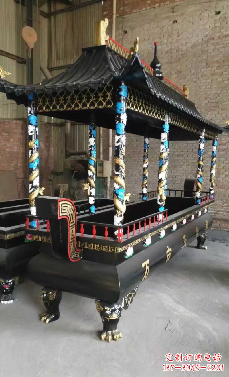 宁德宗教庙宇方形香炉铜雕